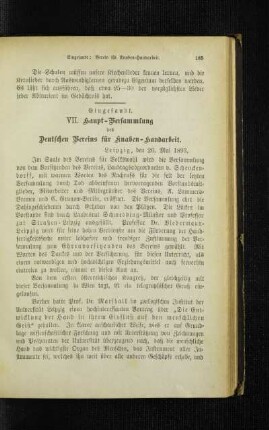 VII. Hauptversammlung des Deutschen Vereins für Knaben-Handarbeit