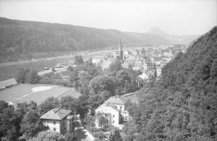 Bad Schandau: Blick über Bad Schandau vom Fahrstuhl