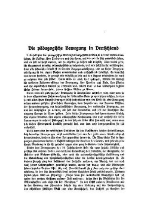 Die pädagogische Bewegung in Deutschland