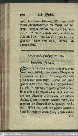Zwey und funfzigster Brief. Liebster Freund, ...