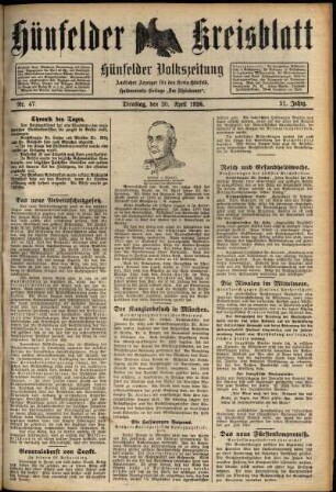 Ausgabe vom Dienstag, den 20. April 1926.