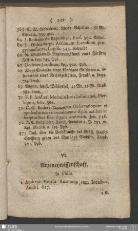 VI. Arzeneywissenschaft