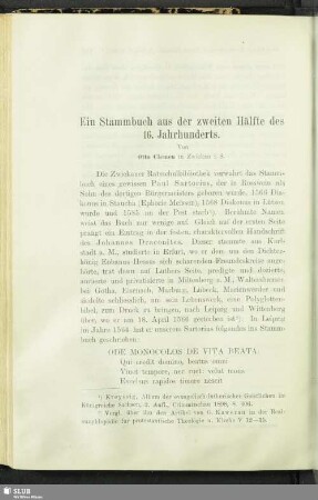 Ein Stammbuch aus der zweiten Hälfte des 16. Jahrhunderts