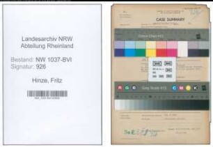Entnazifizierung Fritz Hinze , geb. 09.09.1892 (Lehrer)