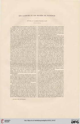 Des galeries et des musées de Florence, [2]: Lettre à M. le Directeur de L'Art