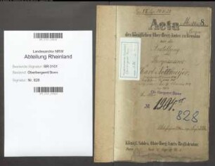 Nottmeyer, Karl 18.09.1855; Berginspektor; ausgeschieden 1889; Prüfungs- u. Personalakten Band 2