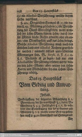Das 13. Hauptstück. Vom Geding und Anwartung