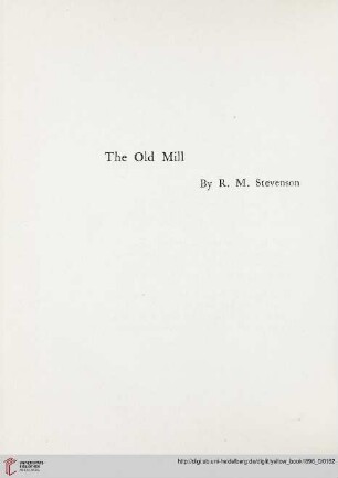 Plate: The old mill, by R. M. Stevenson