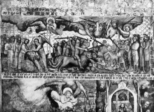 Karlštejn / Karlstein (Tschechien), Burg Karlštejn, Marienkapelle, Fresko: Apokalypse (Detail); Meister Theoderich u. Werkstatt