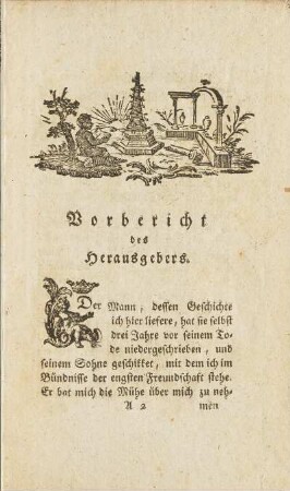 Vorbericht des Herausgebers.