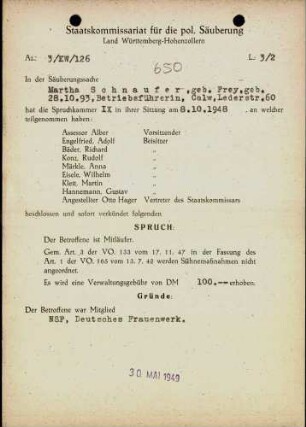Schnaufer, Martha, geb. Frey