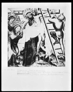 Passionsaltar — Mitteltafel mit acht Bildfeldern — Kreuzabnahme Christi