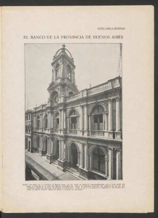 El Banco de la Provincia de Buenos Aires - [Fotografía]