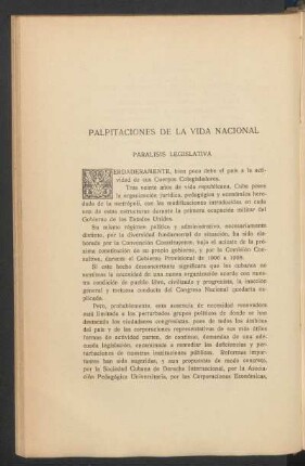 Palpitaciones de la vida nacional