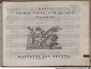 PRIMVS LIBER CVM QVINQVE VOCIBVS. MOTTETTI DEL FRVTTO