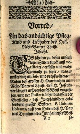 Josephinischer Liebes-Bund : Das ist, Gnadenreiche Bruderschafft unter dem Schutz deß allerheiligsten Nehr-Vatters Christi und würdigen Gesponß Mariae, Josephi I.