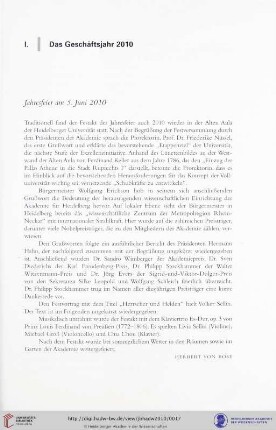 Jahresfeier am 5. Juni 2010