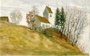 Gsaenger, Gustav; u.a.: Lenggries, Reichenau, Holzhausen, Dachau, Obermenzing, Blutenburg; Skizzenbuch: 'Jugendblätter bunt gemischt - Dorfkirche St. Vitus in Günding