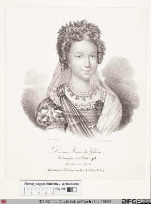 Bildnis der Maria II. da Glória, Königin von Portugal (reg. 1826-28 u. 1834-53)