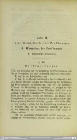 Titel II. Civil-Gerichtsbarkeit der Prud´hommes