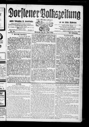 Dorstener Volkszeitung und Wochenblatt. 1910-1919