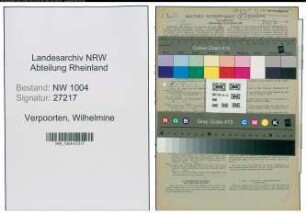 Entnazifizierung Wilhelmine Verpoorten , geb. 17.04.1899 ()