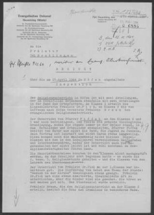 Höfen/Enz mit Rotenbach: Inspektionsbericht 1964