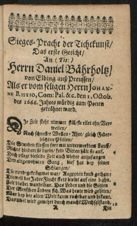 Sieges-Pracht der Tichtkunst/