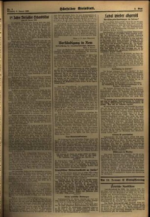 Zweite Ausgabe vom Mittwoch, den 09. Januar 1935.