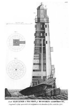 No. 6. South Elevation & Section of Rudyerd's Lighthouse, [...]
