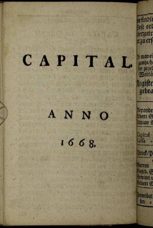 Capital. Anno 1668.