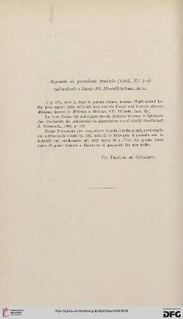 Aggiunta al precedente fascicolo (1905, No. 1-4) sull'articolo "Passio SS. Marcelli tribuni, etc."