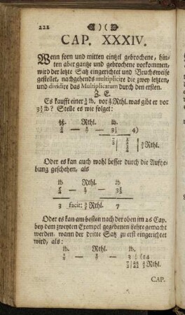 Cap. XXXIV. Wenn forn und mitten eintzel gebochene, hinten aber gantze und gebrochene vorkommen, [...]