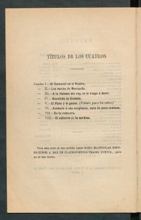 Títulos de los cuadros