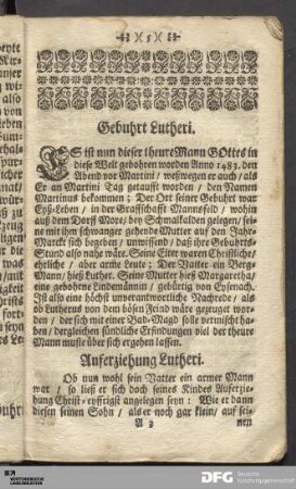 [Leben des Sel. Lutheri]