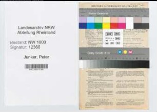 Entnazifizierung Peter Junker, geb. 03.12.1887 (Verw.Angest.)