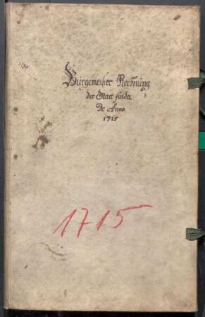 IX A 1 - Alte Stadtrechnungen (1715 - 1716)