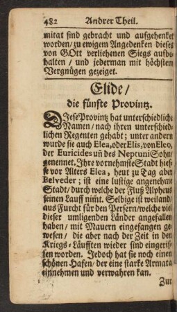 Elide/ die fünfte Provintz
