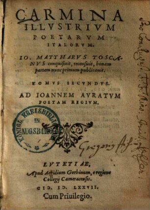 Carmina illustrium poetarum Italorum, 2