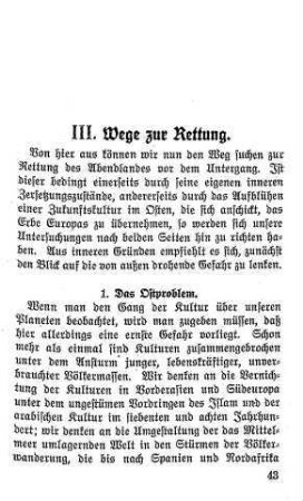 III. Wege zur Rettung