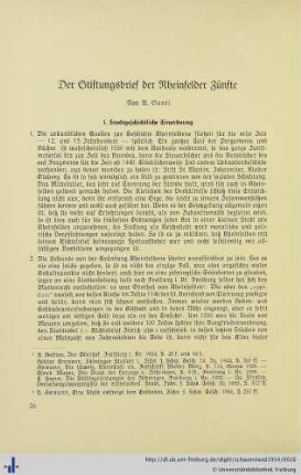 Der Stiftungsbrief der Rheinfelder Zünfte.