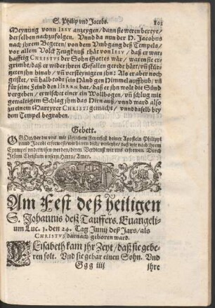Am Fest deß heiligen S. Johannis deß Tauffers ...