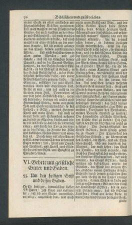 VI. Gebete um geistliche Güter und Gaben.