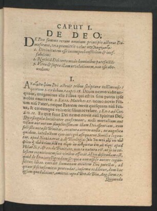 Caput I. De Deo.