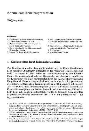 Kommunale Kriminalprävention