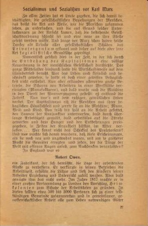 Sozialismus und Sozialisten vor Karl Marx