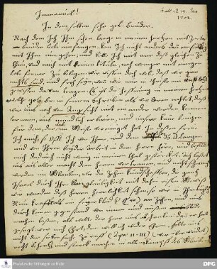 Brief von August Hermann Francke an [Georg Paul Rötenbeck ?].