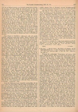 432-434 [Rezension] Kuss, Otto, Der Brief an die Hebräer und die Katholischen Briefe