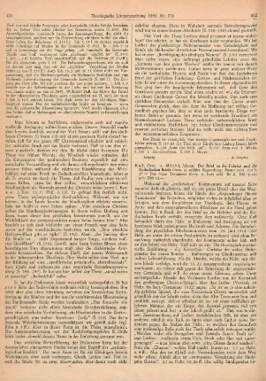 432-434 [Rezension] Kuss, Otto, Der Brief an die Hebräer und die Katholischen Briefe