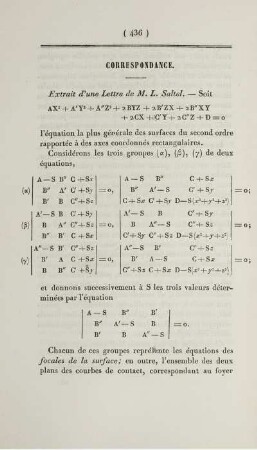 Correspondance.